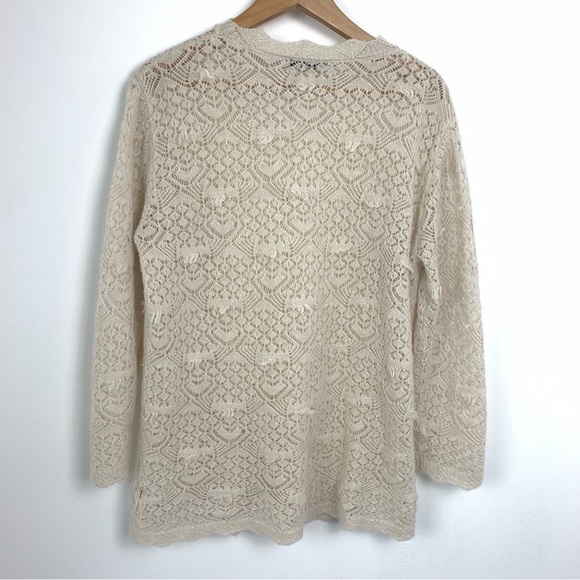 Zara Open Knit Lace Alpaca Blend Sweater - Picture 7 of 11